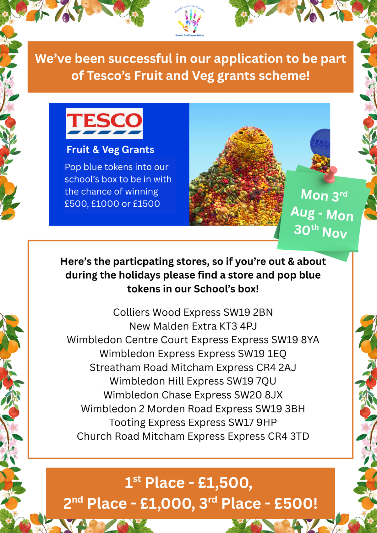 Tesco Fruit & Veg Blue Tokens