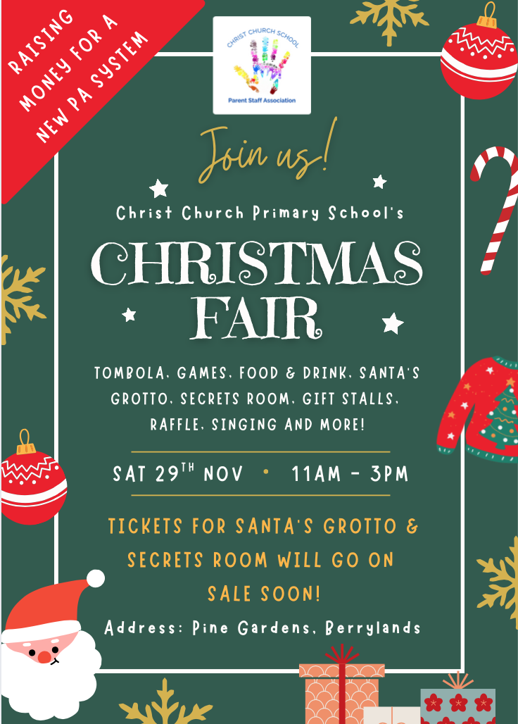 SAVE THE DATE! Christmas Fair - Saturday 29th November